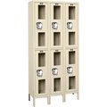 Global Industrial 2-Tier 6 Door Clear View Locker, 12W x 12D x 36H, Tan, Unassembled B2311321